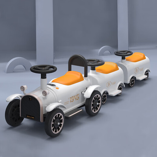 BEIDUOQI (BEIDUOQI) La voiture électrique pour enfants, petit train, peut être utilisé pour les hommes, les filles et les bébés, les grands sièges, les jouets à quatre roues télécommandés, le chariot avant 1, la grande batterie 12V de l'éducation précoce
