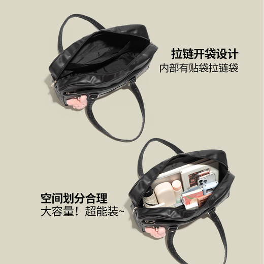 Bangboshi handbag jk bag college style uniform bag one-shoulder student large-capacity school bag commuter tote bag two-dimensional pain bag Sakura black handbag does not include pendants