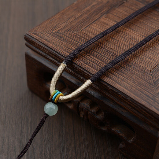 Jewelry accessories hand-woven pendant rope crystal handmade rainbow winding necklace rope small round rope hanging neck rope Autumn green