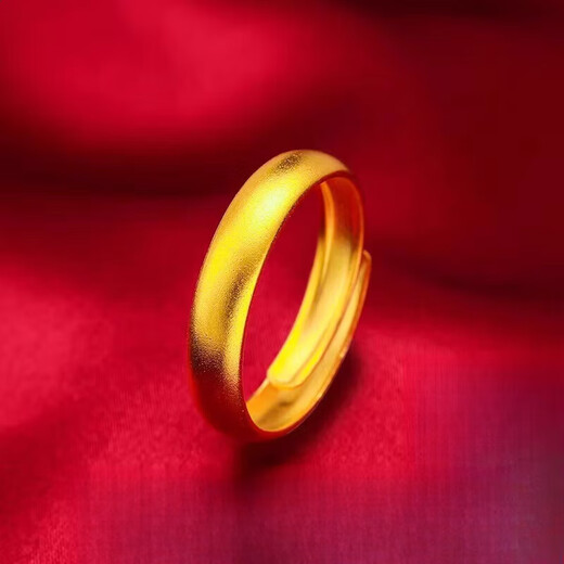 Jiaye gold ring plain ring glossy 24k pure gold wedding gold jewelry imitation gold color simple new 999 pure gold couple ring couple style glossy live mouth wedding ring