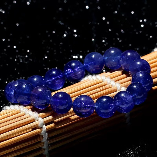 Beimixing Natural Tanzanite Bracelet Women's Collection Ocean Heart Tanzanite Purple Sapphire Crystal Bracelet Palace Grade Tanzanite 8mm Bracelet
