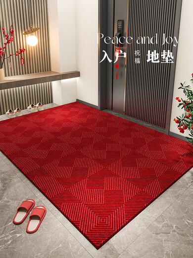 Yunpo Einstiegs-Teppich High-End 2025 Neues High-End-Rottür-Pad Anti-Rutsch-Fleckenfleckresistant ohne Waschentür Teppich Bruvie-youzi-15866 80x120 cm