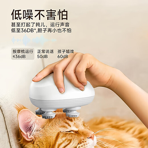 Qi Oh Cat Massage Head Artifact Cat Head Massager Special Electric Automatic Cat Massager for Pets Cat Toy Cat Massager (Pearl White)