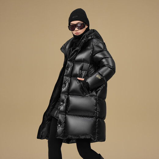 Govan Black Gold Goose Down Jacket Pioneer 5.0 Six-Gate Uniform Style for Men and Women 25 Years New Mid-Length Puff Down Jacket Black S