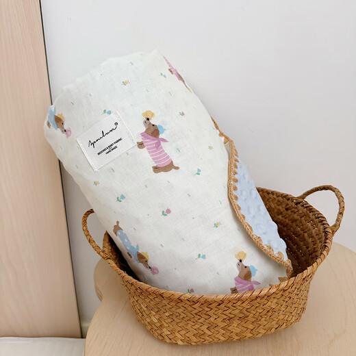 Baby double-layer gauze soothing beanie blanket in summer, Korean style cute baby nap, autumn and winter air-conditioned quilt, Grimm's Fairy Tales - Four Seasons, quilted 150*200cm