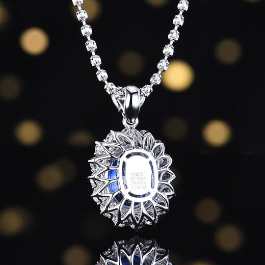 HEEKAIYI Sapphire Necklace for Women Cornflower Blue 18k Diamond Pendant Chinese Valentine's Day Birthday Gift for Wife and Girlfriend Selected Cornflower Blue/Certificate 2.05 carats 18k gold chain