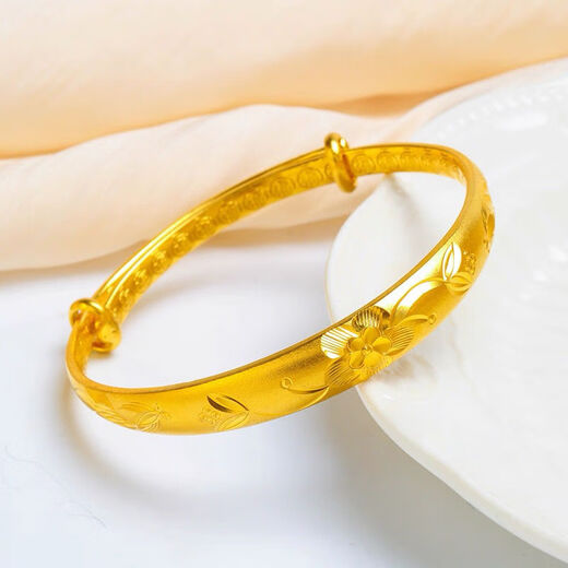 Genuine gold shop 18K gold bracelet for women 18K London gold cherry blossom push-pull bracelet for mom and wife holiday gift Sakura bracelet