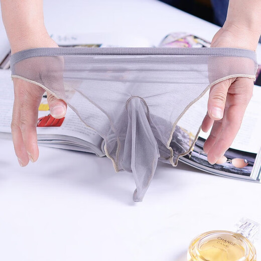 Beauty returns to men's sexy underwear men's passionate men's thong see-through sexy boys temptation flirting without taking off 2025 new style 20 gray M