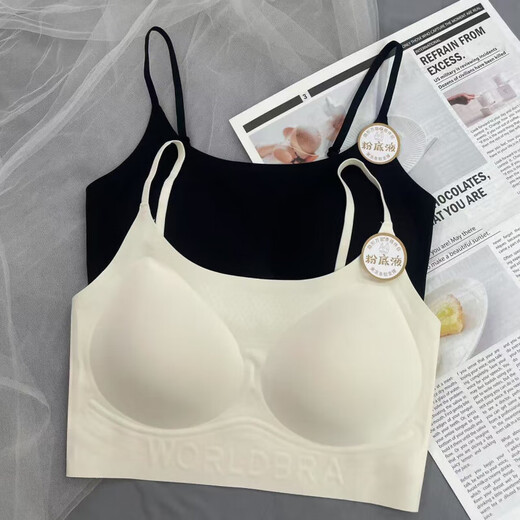 7A liquid foundation invisible back beauty 5001 seamless spaghetti strap beauty back tube top underwear women's fixed cup bra invisible skin + invisible skin two pieces for more discount L 110-140Jin Jin equals 0.5 kg