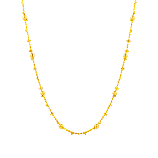 Jinzhifu Lace 18K Gold Necklace for Women Transferring Beads and Stars Fairy Chain Plain Chain for Wife and Girlfriend as a Valentine's Day Gift About 2.05 Grams (More Refund, Less Replenishment)