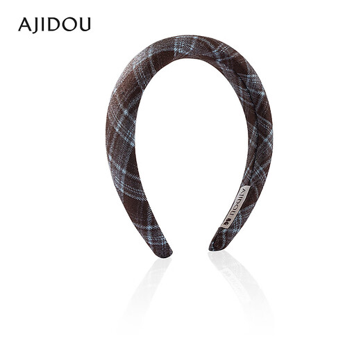 AJIDOU Ajidou hair accessories women's plaid non-slip fabric headband women's versatile high skull headband fashionable and versatile red brown 1 piece