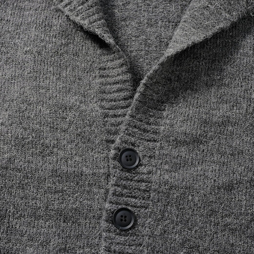 Homlean lazy style hooded cardigan sweater for men in autumn loose casual warm sweater jacket HY07 dark gray L