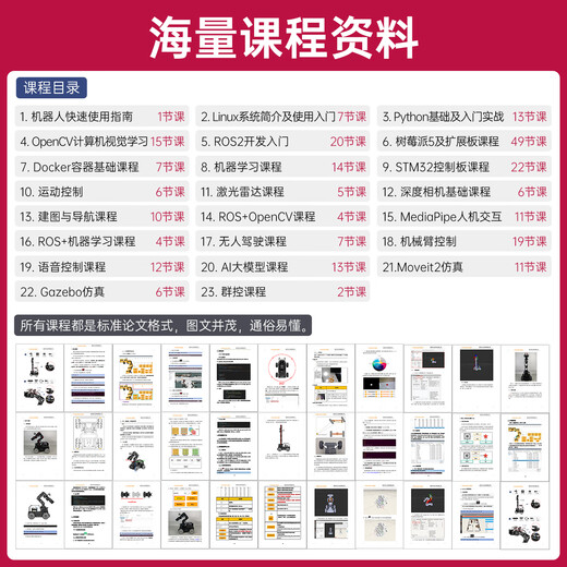 Huan'er Raspberry Pi 5 Robotic Arm Car LanderPi Deep 3D Vision AI Large Model SLAM Mapping Navigation Grabbing and Handling Python Programming ROS2 Robot Tracked Chassis Entry Edition Raspberry Pi 5/8G