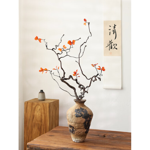 Dragon jujube branches branches Zen wabi-sabi air-dried flowers vase flower arrangement living room hotel model room decoration ornaments maple leaf dragon jujube branch 1 long branch 1 short branch random shape