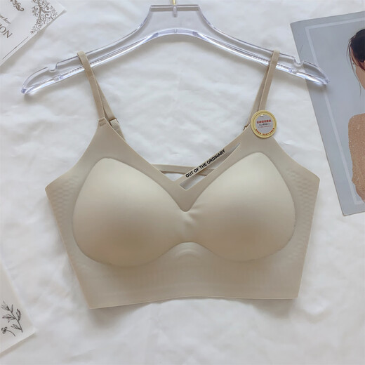 Gufei Hollow Letter Beautiful Back Seamless Beautiful Back Underwear Small Breast Gathering Shows Bigger Secondary Breasts Anti-Sagging Bandeau Wrapped Chest 3716 Black One Size