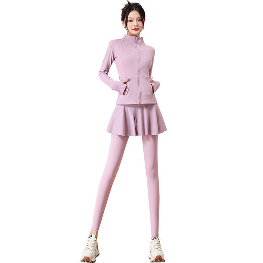 VANCROUG Badminton Suit Women's 2025 New Pilates Yoga Wear Fitness Two-piece Set Black + Black M