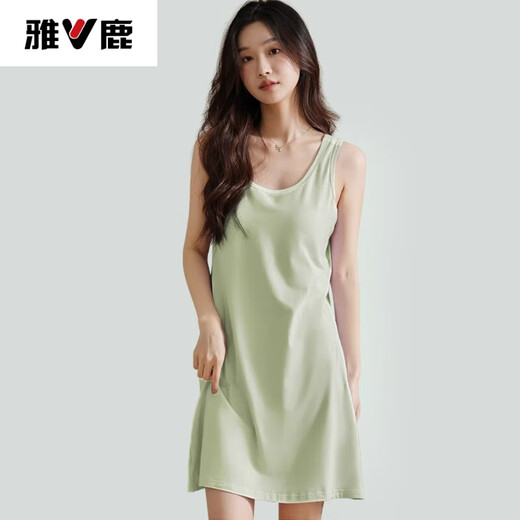 
Yalu high-end home clothes with breast pad pajamas for women's vest short skirt with inner buzzing dots girl student dormitory breathable thin pink vest skirt 11976 L (100-120Jin [Jin equals 0.5 kg])