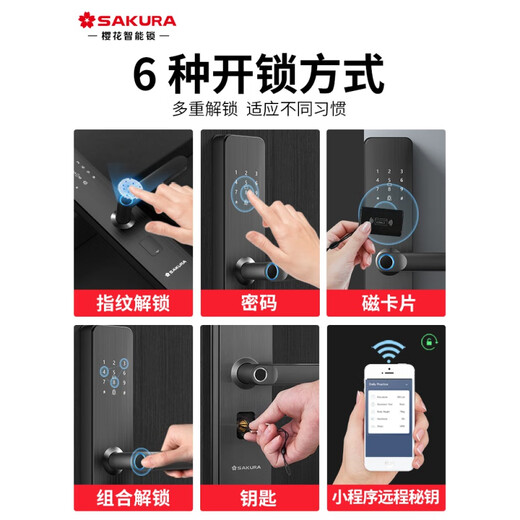 OUOETY6622 Smart Door Lock Emprein d'empreinte de serrure de la maison de sécurité domestique Mot de mot de passe électronique Porte DZ-6622 (même serrure d'empreinte digitale)