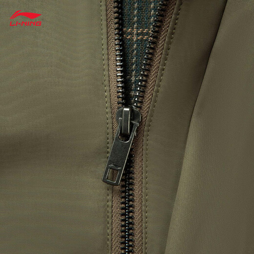 Li Ning Jacket Men's 25 Autumn and Winter Crisp Peach Skin Loose Barn Style Retro Casual Jacket AJDV289