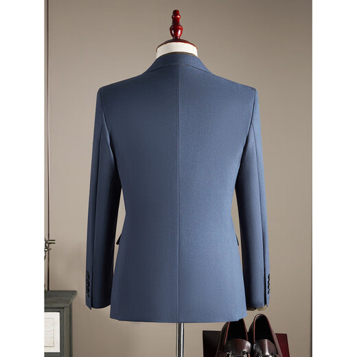 Angel Bird Men's Wool Suit Suit Men's Autumn and Winter High-end Business Formal Wear Plus Size Groom Wedding Suit Three-piece Black Single-piece Suit M (95-110 Jin Jin equals 0.5 kg)