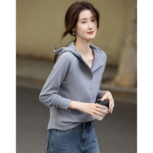 Demana Stripe Code Autumn Korean Style Fashion Hooded Embroidery Loose Small Elastic Tolerance Sweatshirt Women's Top