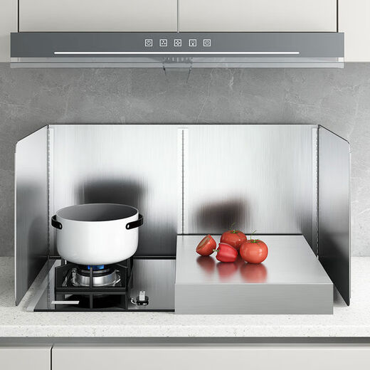 Jieyunmao kitchen oil baffle for cooking, splash-proof range hood, heat insulation, oil-proof oil-proof baffle, gas stove, high temperature resistant stainless steel, height 30, length 80, depth 40, 40% off