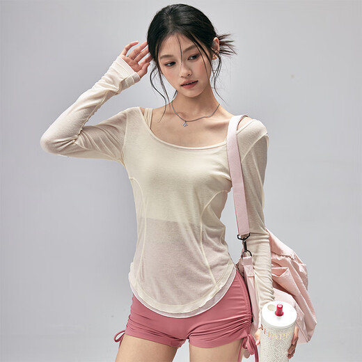 XUEXIMAN breathable yoga clothing blouse thin slim fit sports top Pilates running training long sleeve new