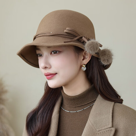 Xiangxue Yuxiu (xiangxueyuxiu) autumn and winter hat women's new French hat women's fashion versatile wool lady hat women's Japanese fisherman hat women's winter beige
