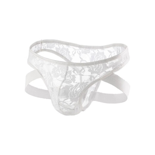 Uncle Shorts sexy white lace thong men's underwear low waist hip lifting double briefs white_sexy lace thong S_90-110Jin Jin equals 0.5 kg