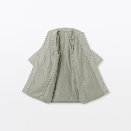 MUJI Men's Stand Collar Coat Windbreaker Jacket Long Sleeve Men's 25 Years Winter Cotton Clothes AD0XKA5A Light Silver Gray L (175/100A)