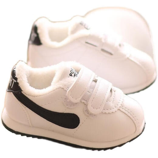 Remtin shoes winter boys' shoes-year-old female infant toddler shoes plus velvet cotton shoes 2003 cotton red 19 inner length 13.5 cm