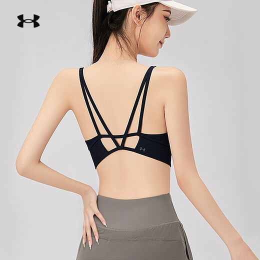 Under Armor women's spaghetti strap bra autumn new fashion back beautiful yoga Pilates sports bra 1384011 1384011-001 L
