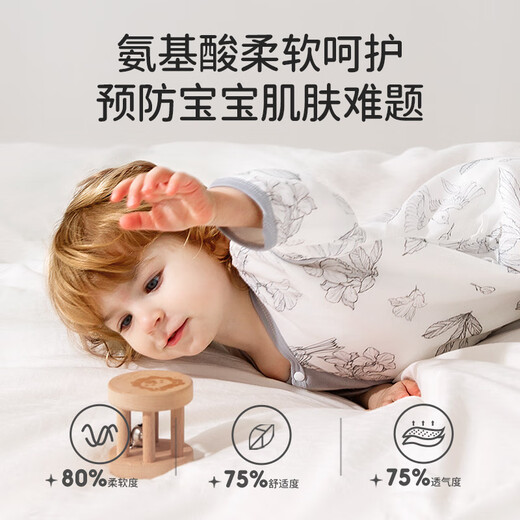 He Jiagong European Pregnant Small Silk Heart Baby Sleeping Bag Spring, Autumn and Summer Thin Mulberry Silk Gauze Sleeping Bag Children's Split Leg Baby Anti-Kick Quilt Spring and Autumn - Silk front six and back four Room temperature 20-26 C Recommended height 55-80 (reference age group 3-18