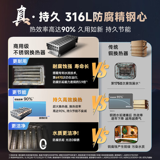 Smith (A.O.SMITH) Garnet gas water heater 13 liters of home appliances, national subsidies, precise control and constant temperature, stainless steel heat exchanger, home bathing, wind resistance and anti-freeze, natural gas TC1 13L, constant temperature and comfort