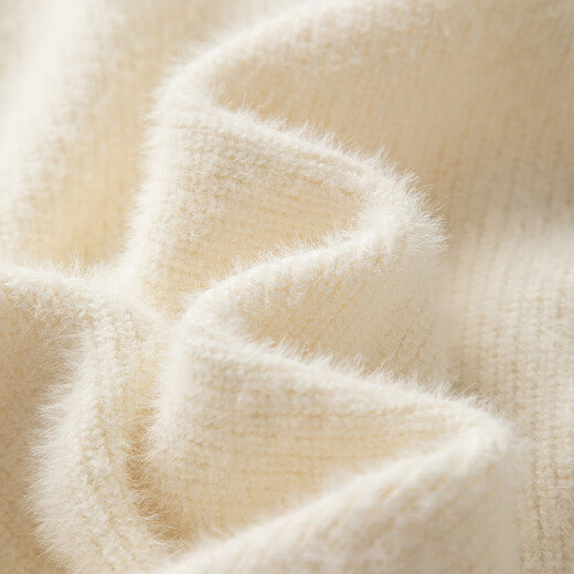 Late White New Product 2025 Autumn and Winter Light Luxury High-Quality Soft Waxy Knitted Sweater Western Style Jacket Sweater Without Belt Beige M