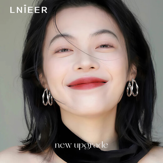 Lnieer999 Pure Silver Needle Earrings Plain Hoop Earrings Women's 2025 New Hot Style Circle Hoop Earrings Niche Design Earrings Silver Plain Hoop Earrings 999 Pure Silver Needles