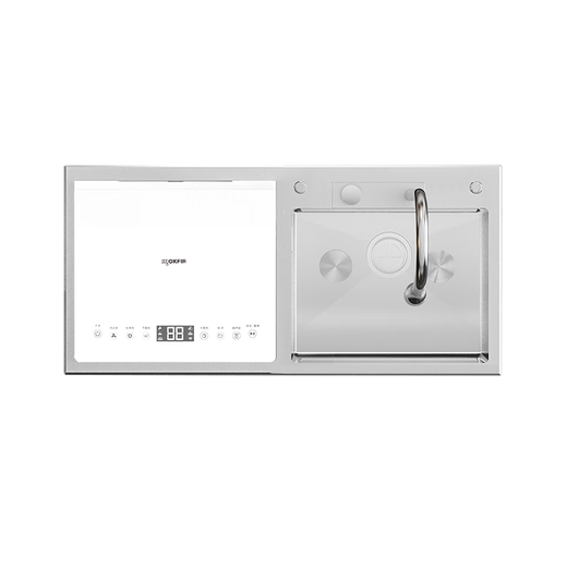 Merkfield crushed residue built-in dishwasher large capacity sink type kitchen household fully automatic ultrasonic disinfection and drying three-in-one stainless steel sterilization hot air drying small flying fish type sink dishwasher - white right side dishwasher