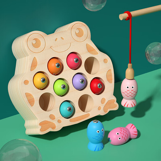 Taoli Nianhua magnetic fishing toy gift for children 1 to 3 years old, 2 and a half years old, 6-power children, toddlers, boys and girls, frog fishing