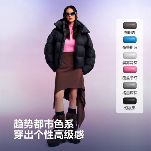 Bosideng 25 years winter puff down jacket for women 90 velvet thickened removable hood loose short lazy style jacket
