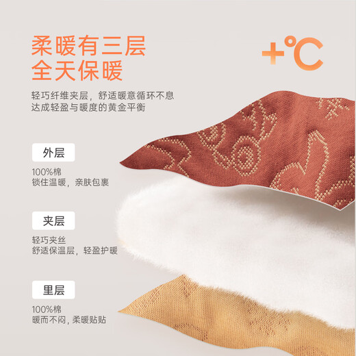 乖奇熊宝宝夹丝棉保暖内衣套装婴儿童周岁服两件套红色拜新年喜庆秋冬季