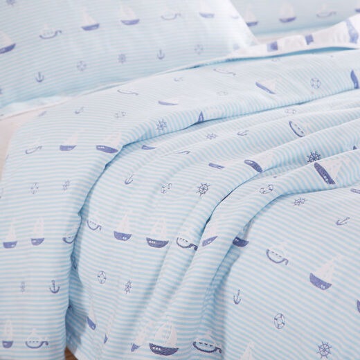 Pick-up cat six-layer gauze towel quilt single double nap quilt summer cool quilt children's baby nap blanket cover six-layer colorful cloud powder 90X100cm six-layer yarn Class A formaldehyde-free