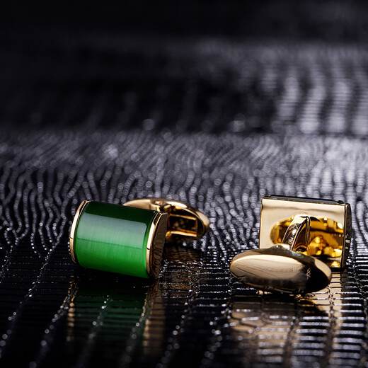 KFLK men's cufflinks French light luxury shirt cuff buttons metal cuff nails high-end shirt green cuff buttons custom lettering green