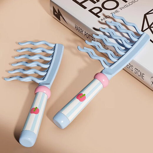 Fan Ye's double-row wavy tooth comb curling comb for student dormitory large-tooth perm comb for women's special wide-tooth non-knotting smooth hair