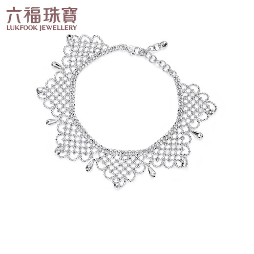 Lukfook Jewelry Platinum 950 lace floral bead CNC craft platinum bracelet priced GJP0020DS 12.42 grams (including labor cost 1900 yuan)