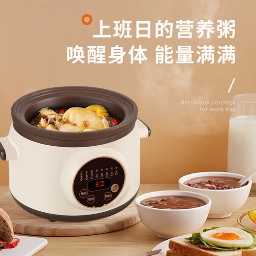 SUBOAER Subo electric stew pot 6 liters large capacity intelligent health pot soup pot electric stew pot porridge pot fully automatic purple clay pot food supplement pot 2.8L purple clay liner suitable for 2-3 people
