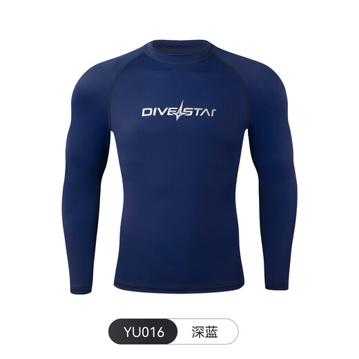 Diving star couple wetsuit long-sleeved split outdoor men and women sunscreen jellyfish snorkeling drifting surfing quick-drying swimsuit men's dark blue S