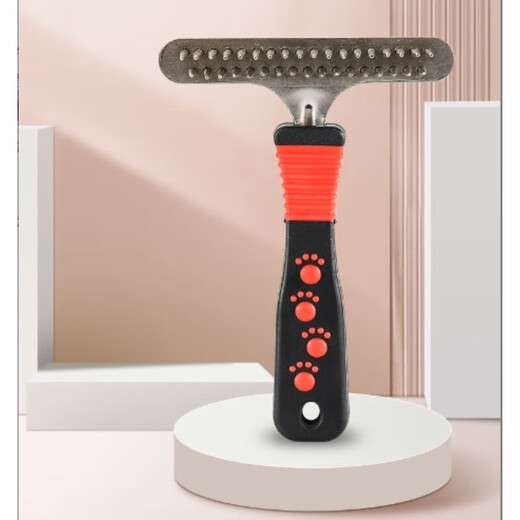 Dog comb thick hair comb pet comb double row comb large dog hair comb golden retriever long hair comb needle comb red and black 2 pack