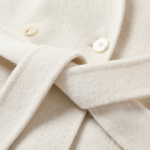 Xiangying double-sided woolen coat for women 2025 winter new woolen mid-length high-end white woolen coat off-white M 160/84A/95-110Jin Jin equals 0.5 kg