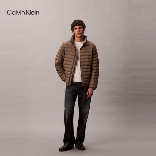 Calvin KleinJeans autumn and winter men's business casual youth commuter ck thin stand-up collar rib quilted cotton jacket