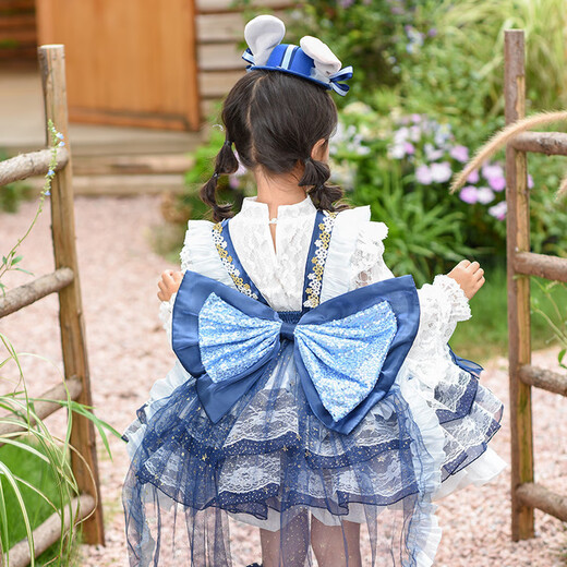 G.duck High-End Lolita Princess Dress Girls Dress Summer Judy Skirt Children's Summer Suspender Puff Skirt Girls Bottoming Shirt + Skirt 130 Recommended 120-130cm7-8 years old cm